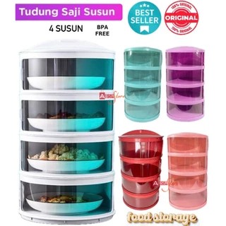 (BISA COD) PROMO Rak Makanan 4 Susun / Tudung Saji 4 Susun / Food Cover / Penutup Makanan 4 Susun / 
