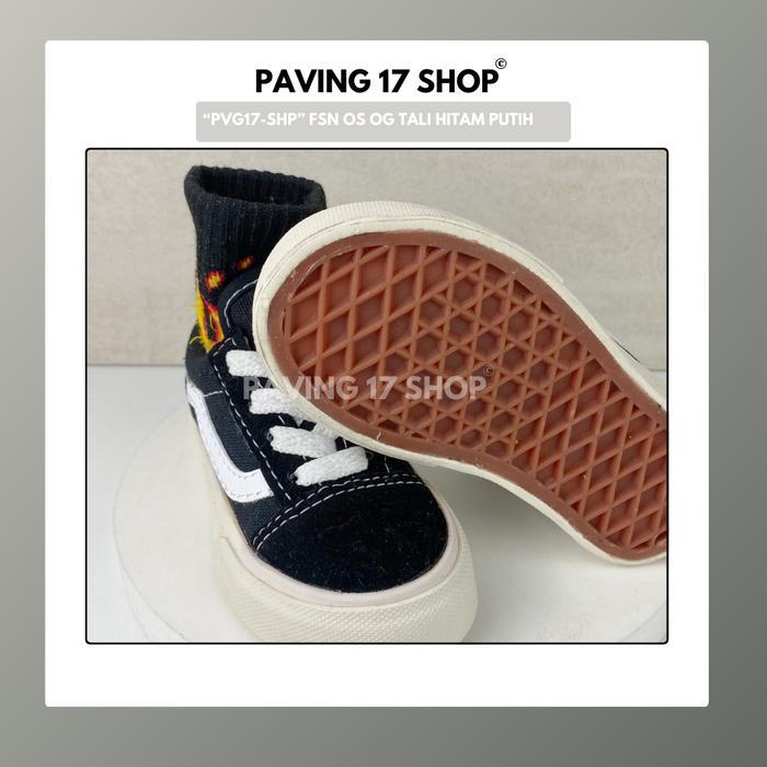 PAVING SHOP 17 sepatu anak laki-laki dan perempuan FSN OS OG TALI HITAM PUTIH (SOL POLOS) usia 10
