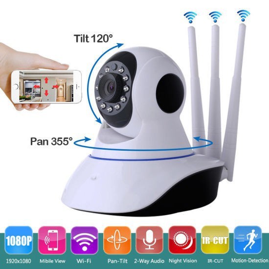 Ip Camera Cctv Wireless Wifi 3 Antena V380 - Ip Cam V380 Wifi Smart Net Camera