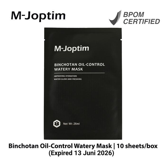 M-Joptim Binchotan Oil-Control Watery Mask- Masker Wajah Untuk Jerawat, Kulit Berminyak Dan Pori