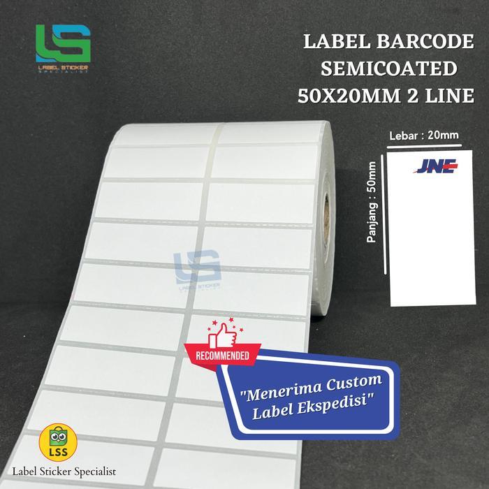 LABEL BARCODE 50x20 mm SEMICOATED STIKER LABEL 50x20mm