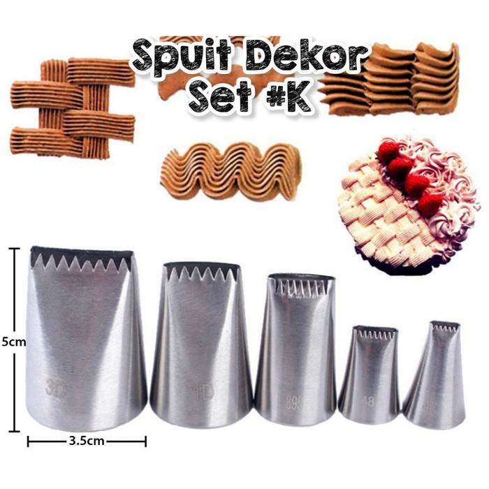 Spuit Dekor Set #K / Spuit Dekorasi Set / Spuit Dekorasi Kue