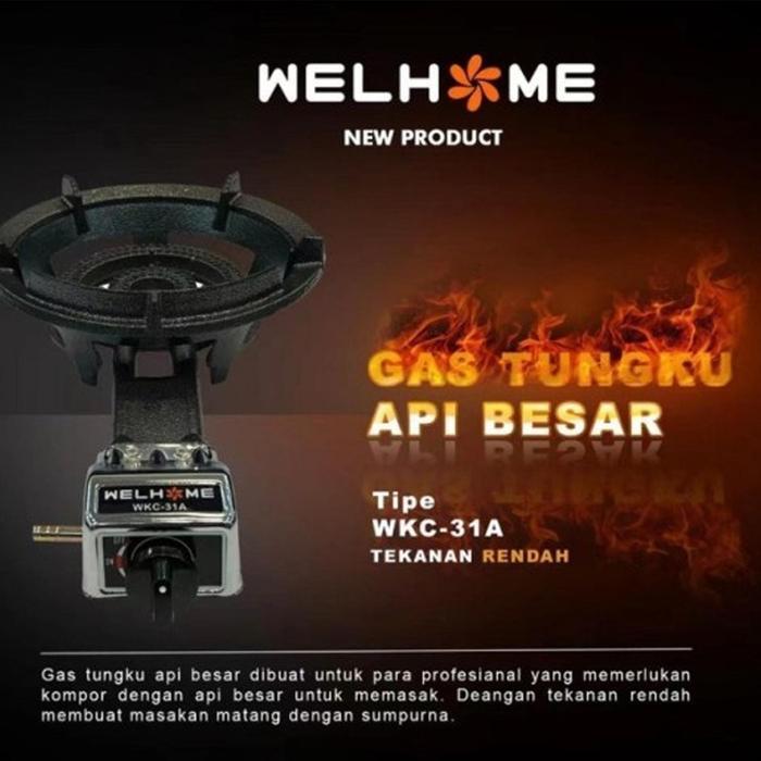 Welhome WKC-31A Kompor Cor Komersi Gas Industri Satu Tungku Api Besar Panas Merata