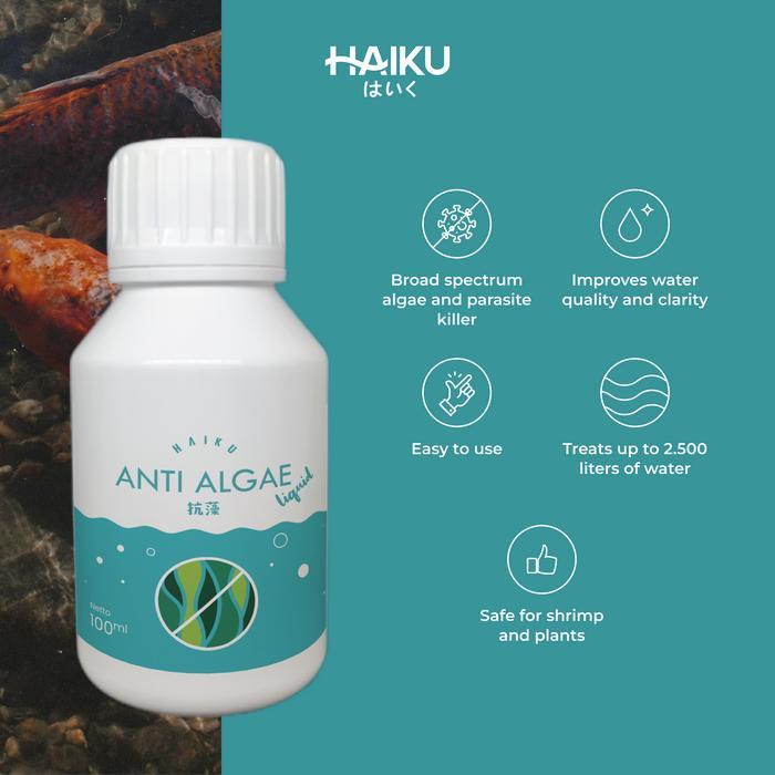 HAIKU ANTI ALGAE LIQUID - OBAT ANTI ALGA DAN PARASIT AQUARIUM DAN KOLAM IKAN - 1 LITER