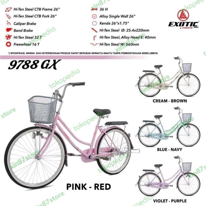 SEPEDA KERANJANG REMAJA DEWASA EXOTIC 9788 GX 20 24 26 INCH CITYBIKE