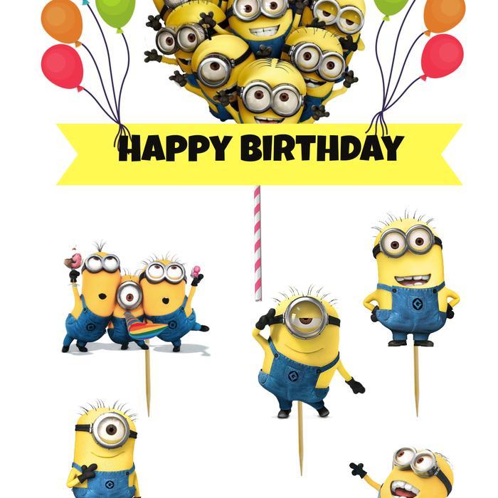 Cake topper/topper ulang tahun/hiasan ultah karakter MINION