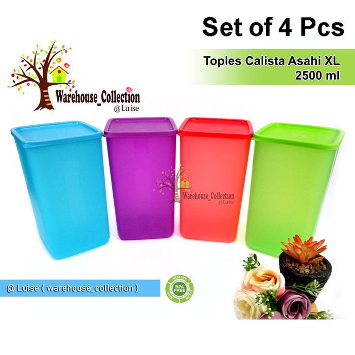 Ready Stok - 4Pcs Toples 2500Ml//2200Ml Long Asahi Calista / Toples Tinggi / Toples Semprong /