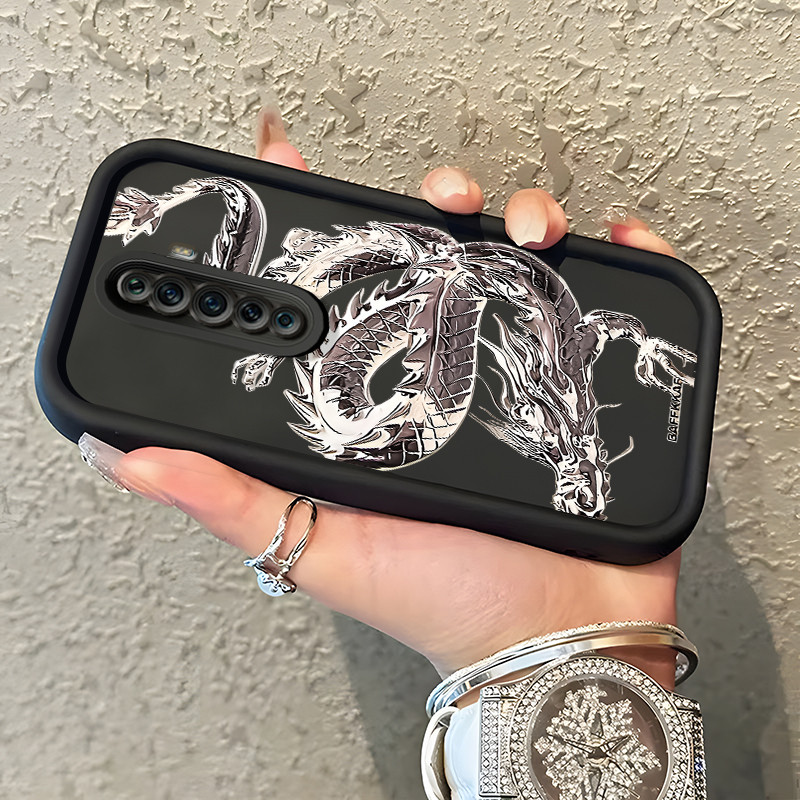 Casing Hp Untuk OPPO Reno 2F Reno 2Z Reno2 F Reno2 Z Case Casing Lukisan Naga pola Kasus HP Tangga L