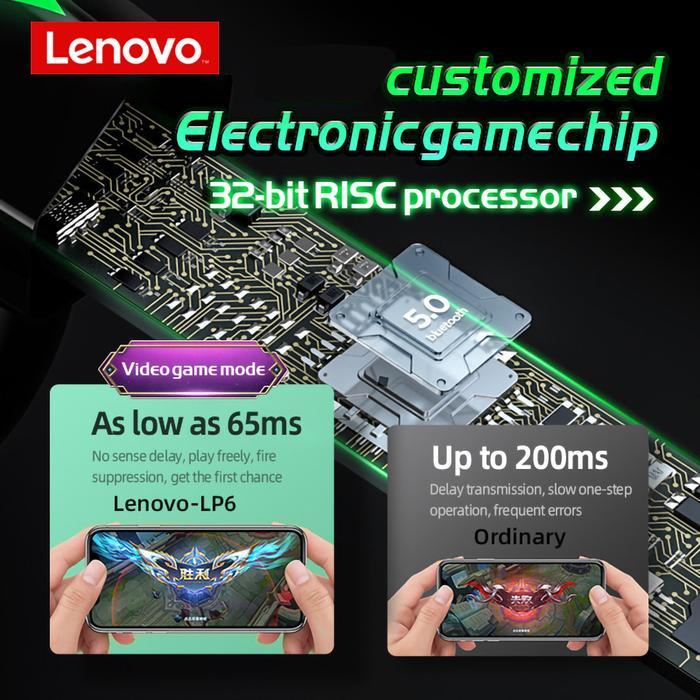 Lenovo Original Lp6 Tws Gaming Earphone Wireless Buletooth Headphone