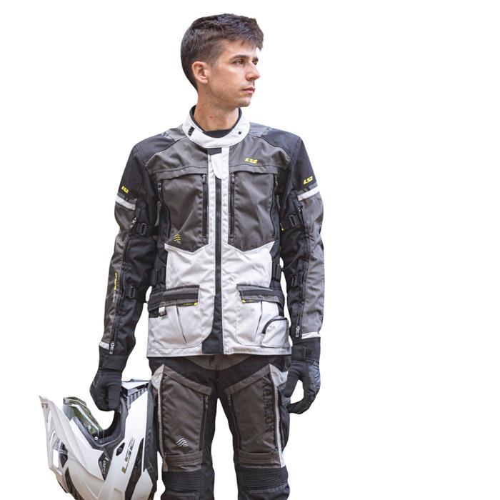 Jaket Adventure Waterproof LS2 Norway Man Jacket Black Grey yellow