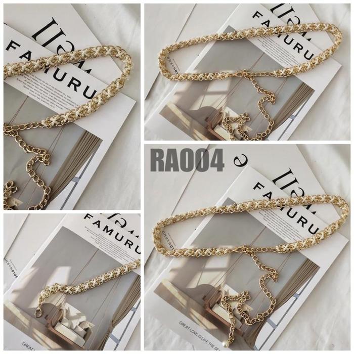 VENDI - Belt Rantai Wanita Gold Simple Elegant Dress Korea Ikat Pinggang "RA"