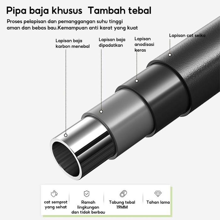 Rak Baju Gantung Gantungan Baju Besi Tebal dan Kuat Gantungan Baju 2 Lapis Gantungan Baju Berdiri
