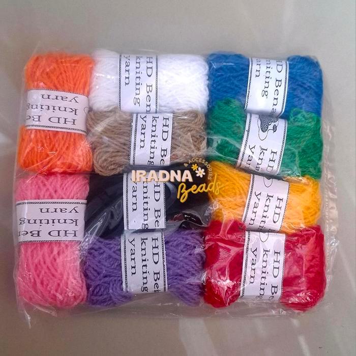 10pcs Mix Warna Benang Wol Kecil 2 Ply Rajut Sulam Kristik Crochet