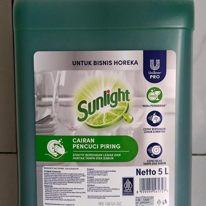SUNLIGHT 5 LITER atau sabun cuci piring sunlight ukuran 5 liter