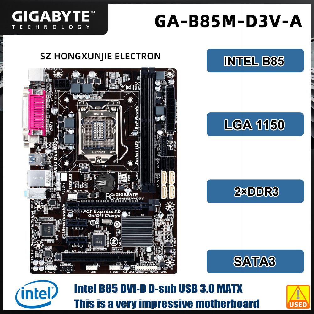 Gigabyte Ga-B85M-D3V Intel B85 Lga1150 Matx Motherboard Ddr3 1600 Usb3.0/3 For 4Th Gen Core