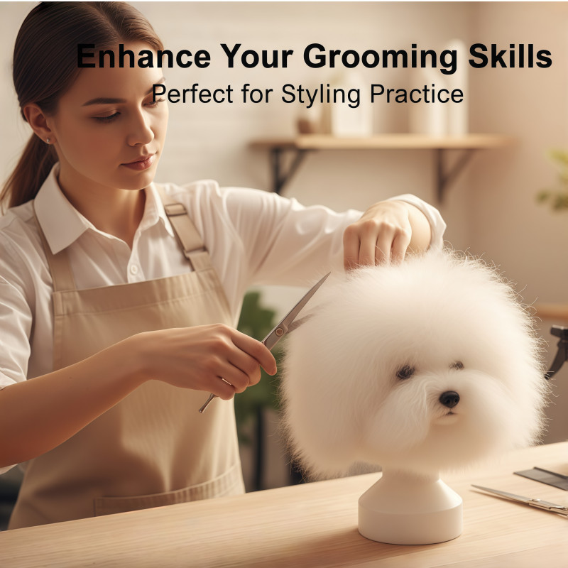 Professional Dog Grooming Mannequin Head With Practice Hair Realistic Training Model For Pet Styling