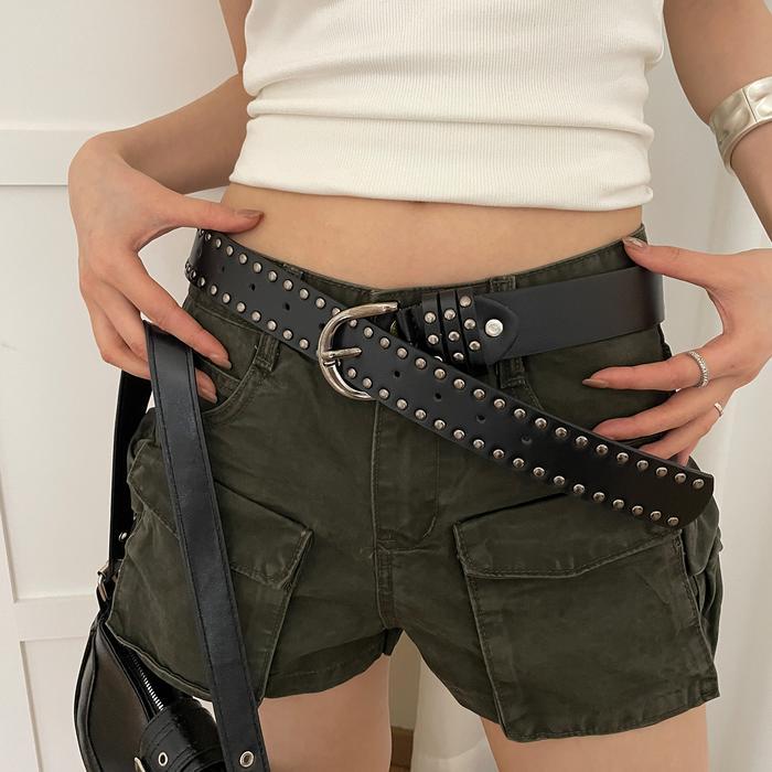 Punk dan y2k Ikat pinggang wanita pria belt gaya punk gaya rock belt wanita fashion sabuk keren