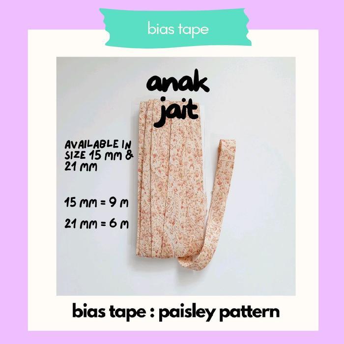 TERLARIS Bias Tape Bisban Katun/Bisban Katun Motif-Bisban Katun Motif Bunga /Bisban Katun Motif