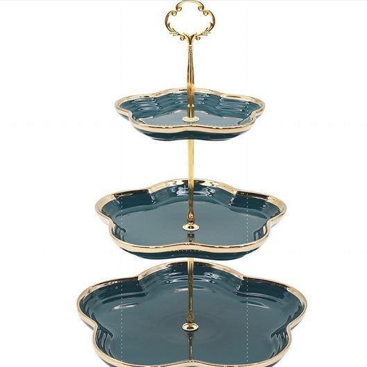 2 Tingkat Dan 3 Tingkat Tier Ceramic Cake Stand Nampan Kue Susun Tingkat Wadah Saji Kue Tingkat