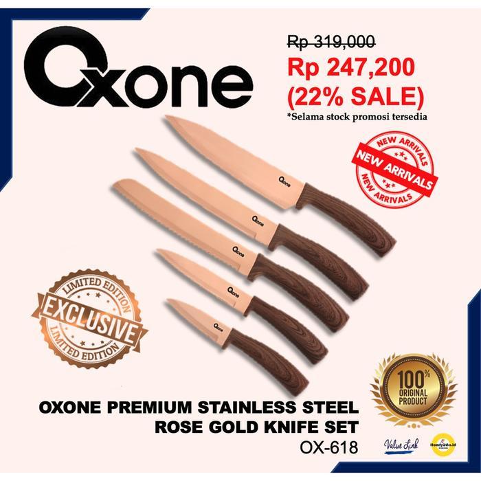 OXONE PREMIUM ROSE GOLD KNIFE SET OX-618 ox618 pisau set rosegold