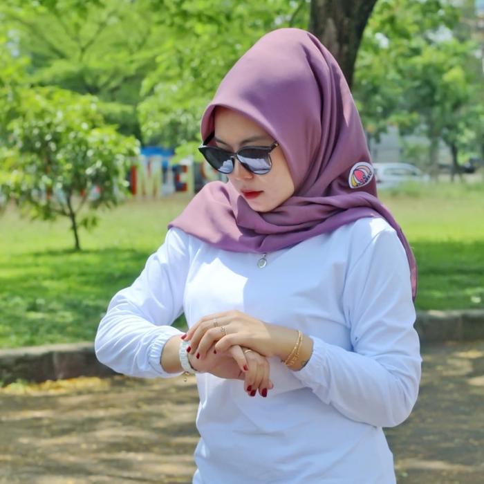 Six Diary Kaos Tunik Lengan Kerut Kekinian Lengan Panjang Polos Putih