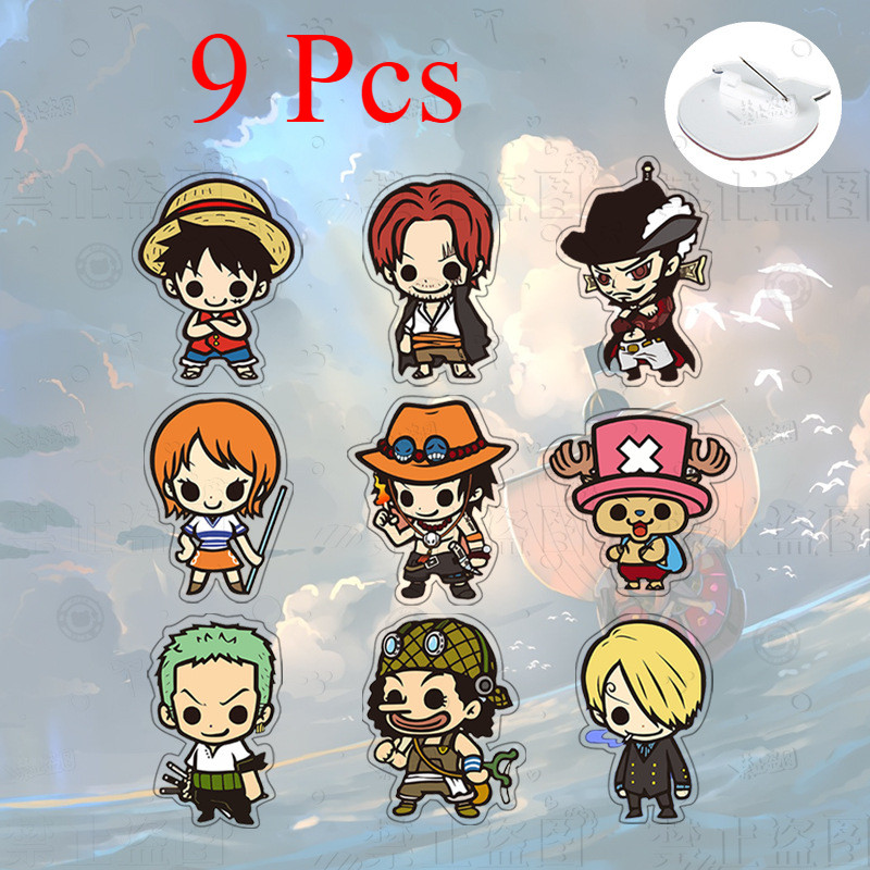 1 Set Cute Cartoon Creat Brooch Anime And Television Characters Metal Badge Luffy Nami Pin