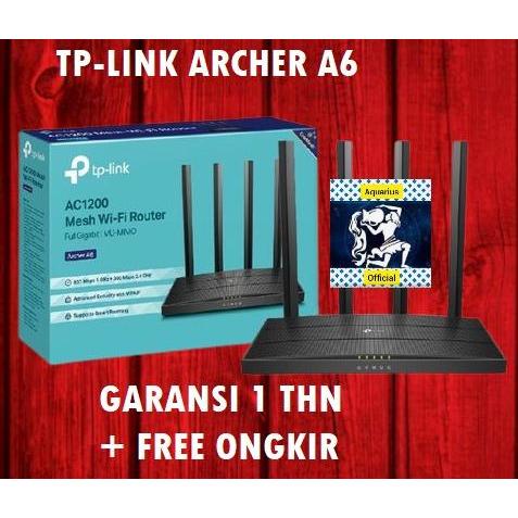 TP-LINK ARCHER A6 AC1200 WIRELESS MU-MIMO GIGABIT ROUTER TP LINK