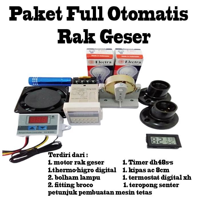 Paket Lengkap Full Otomatis Rak Geser Mesin Tetas Telur Penetas Telur