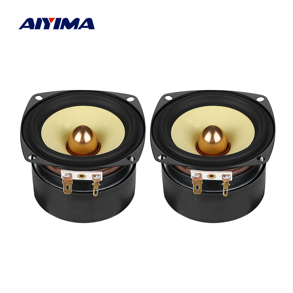 AIYIMA 2Pcs 3 Inch 4/8 Ohm 25W Speaker Full Range Audio DIY Audio Bookshelf Speakers Round Sqaure