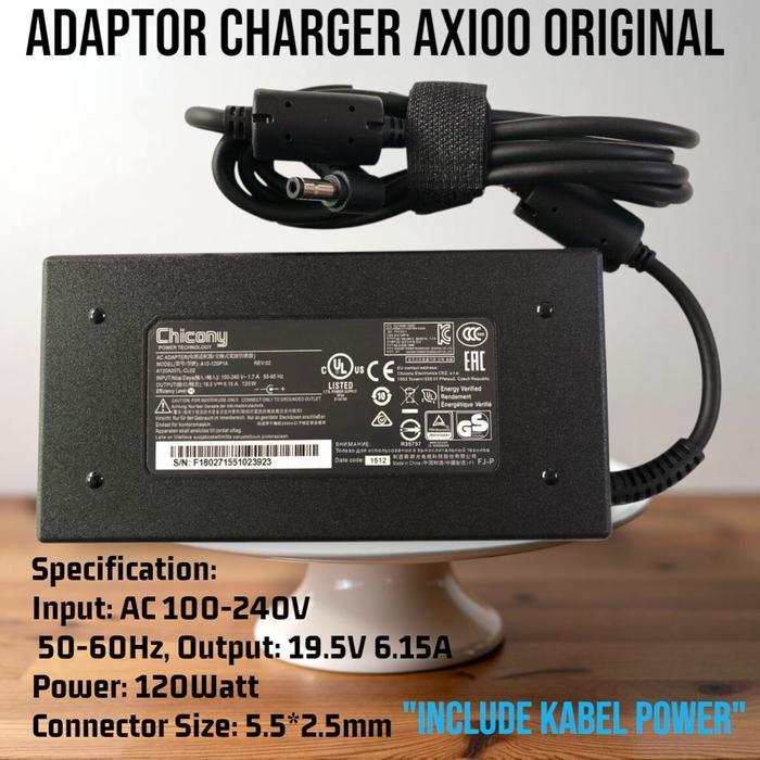 Adaptor Charger Laptop Axioo Mybook Pro K5V Pro K7V 19.5V 6.15A 120W Original