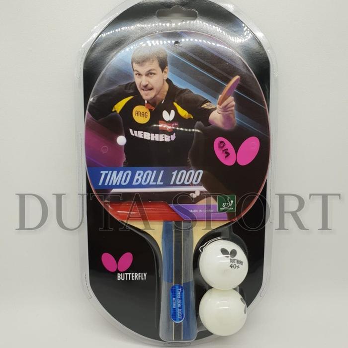 Bet BUTTERFLY Timo Boll 1000 + Bola Bat Tenis Meja Pingpong