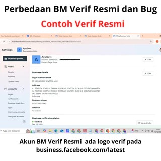BUSINESS MANAGER VERIF RESMI + AKUN FACEBOOK