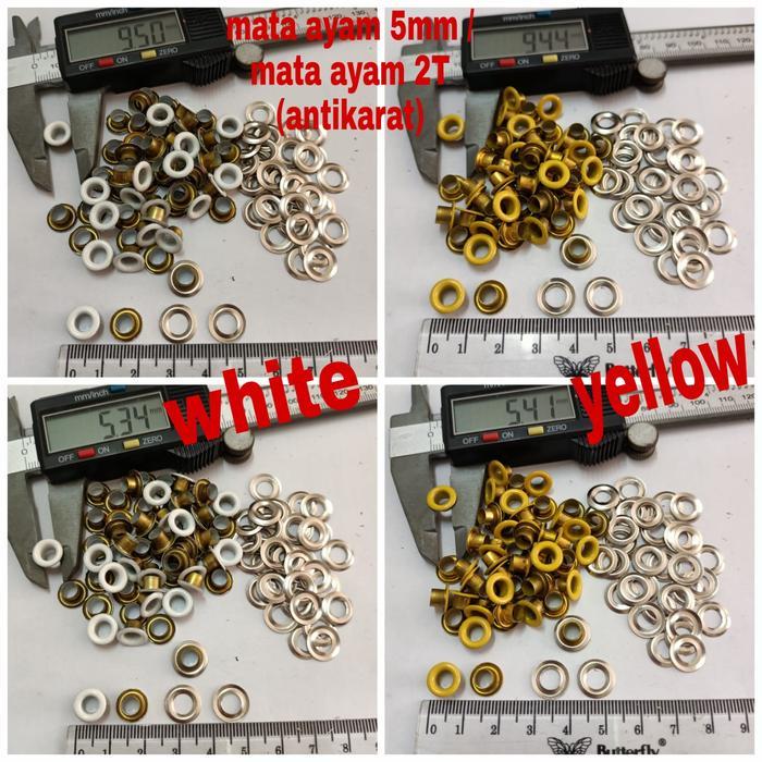 Terlaris mata ayam 5mm / mata ayam 2T + ring antikarat / 1000sets SALE