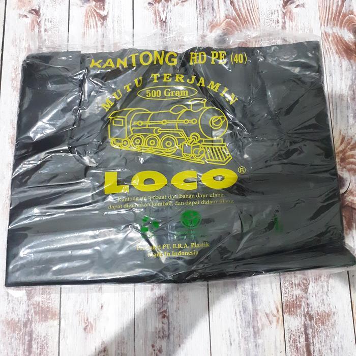 kantong plastik HDPE kresek jumbo tebal kuat loco hitam ukr 40