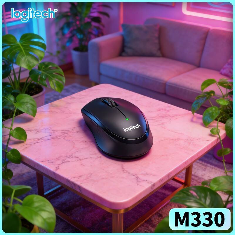 Logitech M330 Silent Cordless Mouse USB Nano Receiver 2.4GHz Reliable Accurate Slim for PC Mac