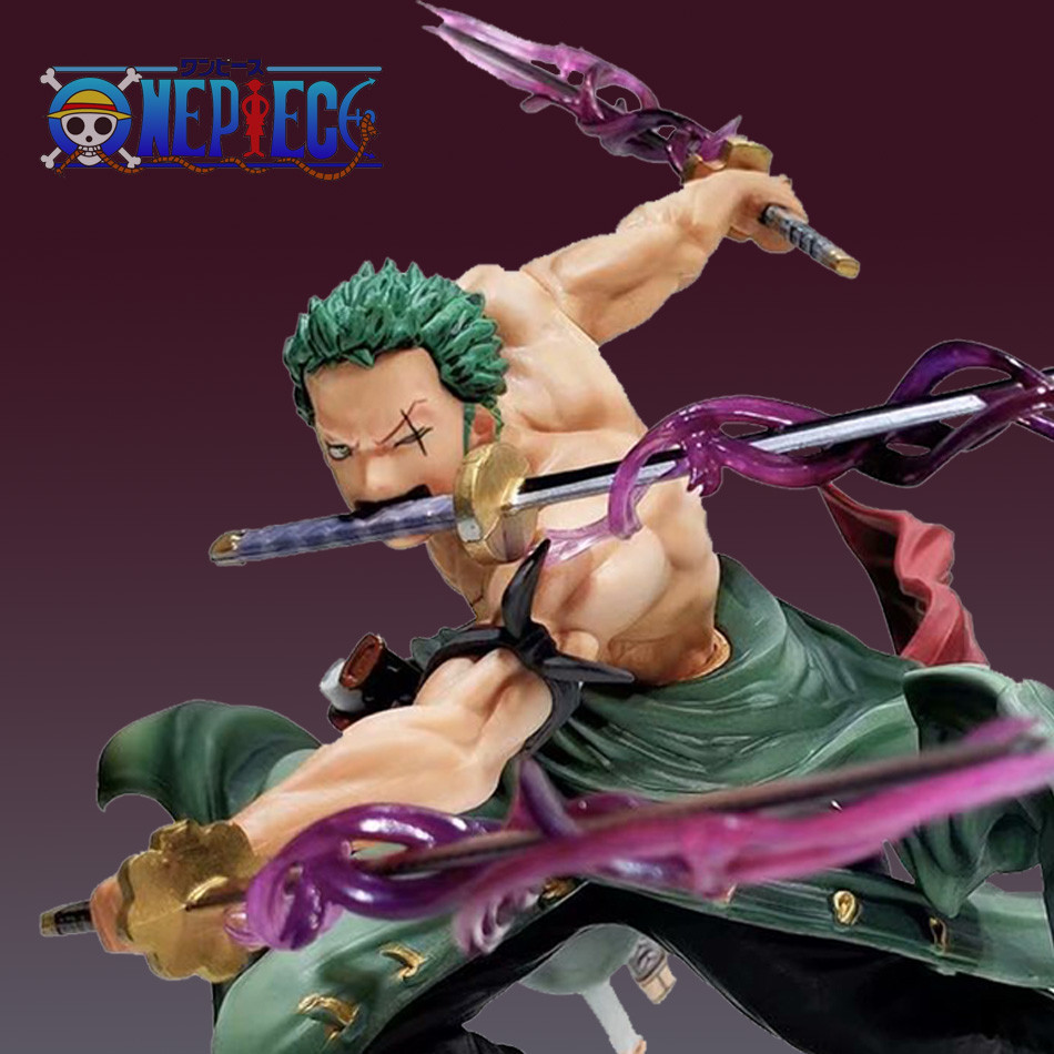 18cm Anime Figure Roronoa Zoro Three-Blade Sa-maximum Manga Anime Statue Action Figure Collection