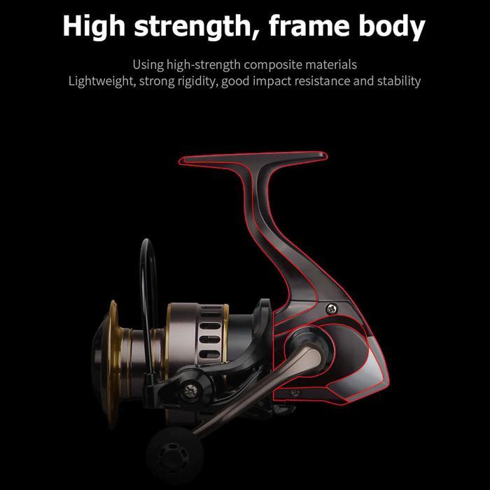PENGGULUNG REEL PANCING SPINNING FISHING REEL HE2000/3000 SERIES 5.2:1 GEAR RATIO 10KG POWER HANDLE