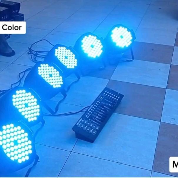 1511856 Paket Lampu Lighting Panggung Mixer Dmx 512/192 + 6 Parled 54 Fullcolor 4 Kabel + XLR (10M x