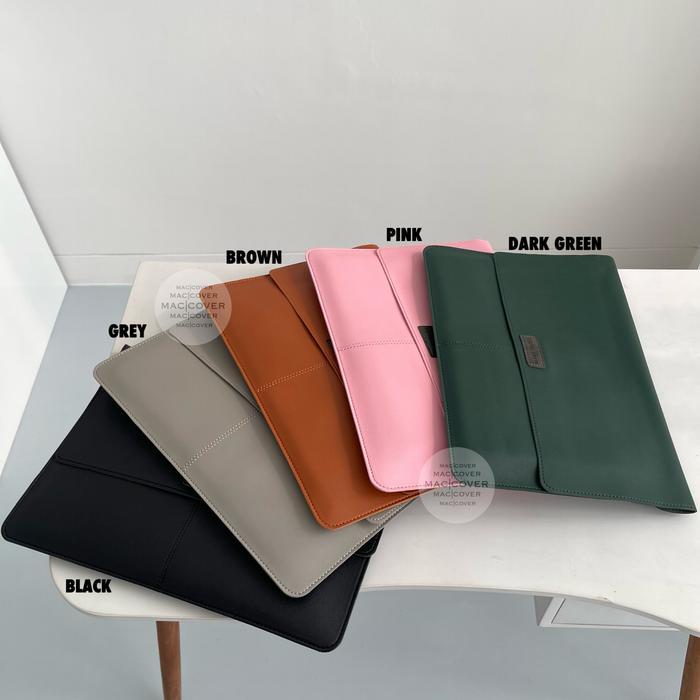 Tas Laptop Sleeve Kulit Universal 12 13 14 15 16 inch Macbook Notebook