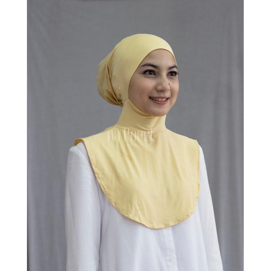 Jilbab Napocut Maroko Resleting Spandex Kerudung Yang Nyaman