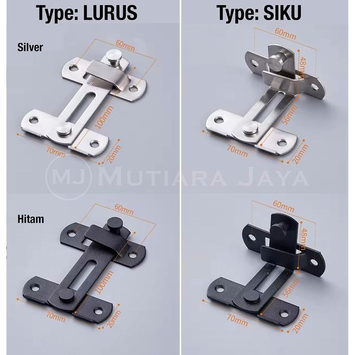 PLATO Grendel Pintu Lemari Stainless Engkol GEMBOK