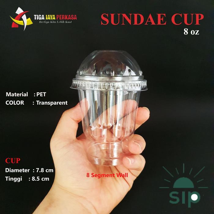Sundae Cup SIP / Ice Cream Cup 8 oz + Tutup Dome @50 Pcs (SIP 78.5)