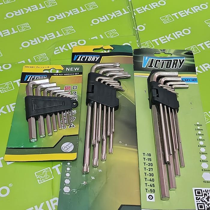 Kunci L Set 9Pcs Biasa + Bintang Panjang Victory / Tersedia Kunci L Tekiro