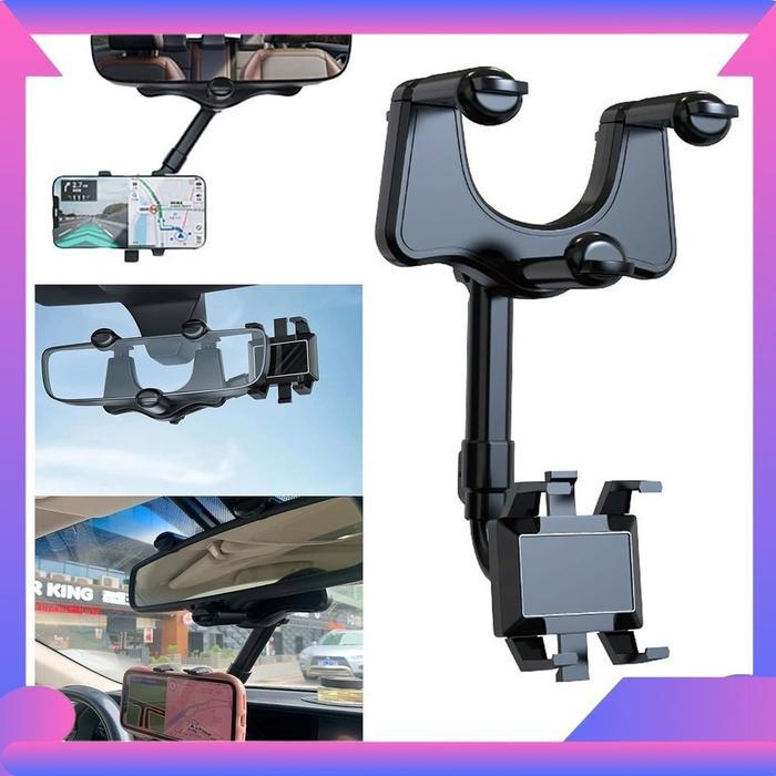 Stok Baru Holder HP Kaca Spion Tengah Mobil Holder Bracket Jepit Stand Handphone