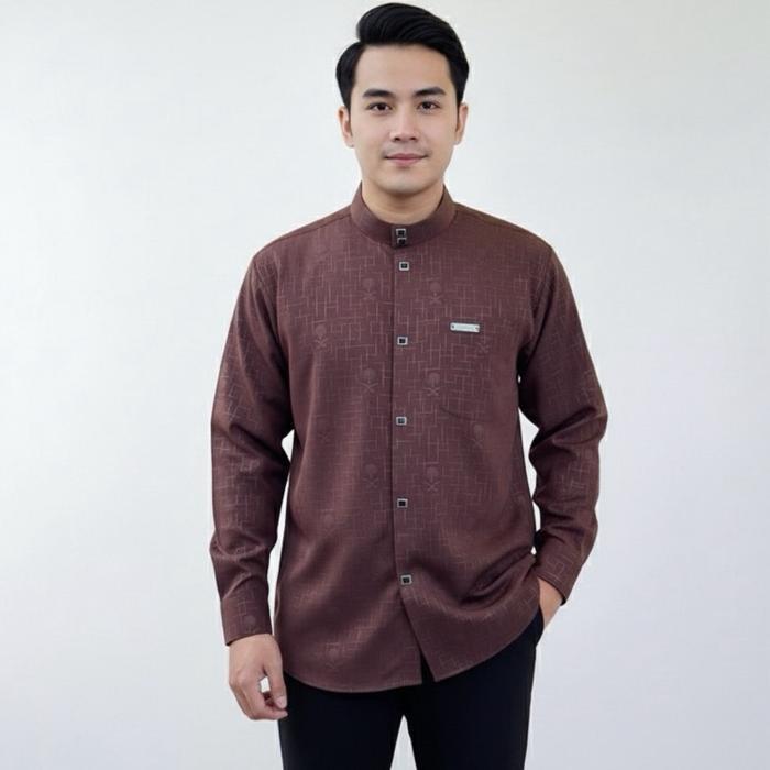 Bin Majid Kemko Sultan Elegant Embos Wollpeach Motif Kurma koko premium baju