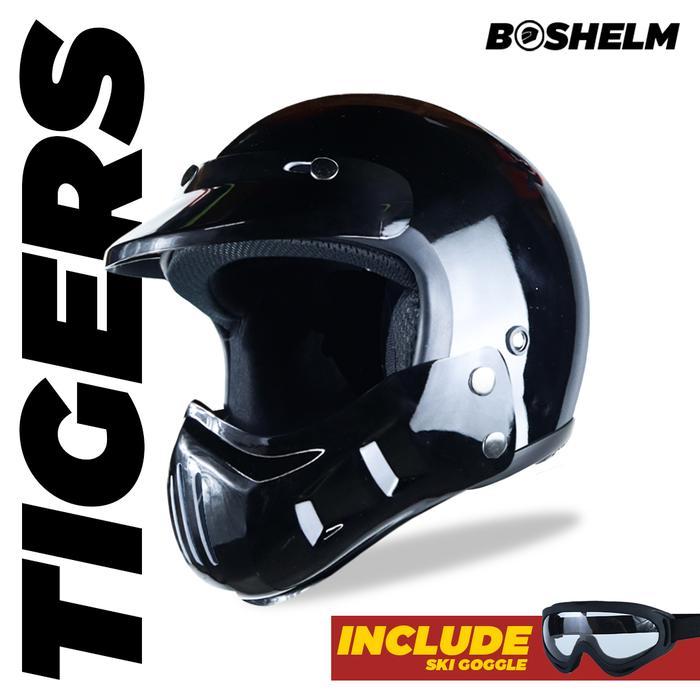 "New" Helm Cakil Modular Tigers Helm Full Face Retro SNI