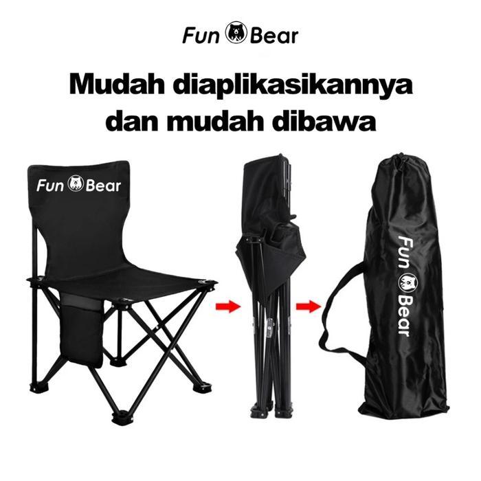"New" Kursi Lipat Fun Bear dengan Sandaran Lengan & Tempat Minum Kursi Outdoor Jumbo Portable Nyaman