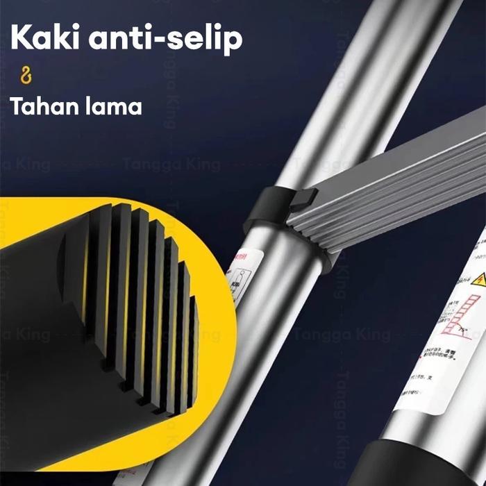 Reaim Tangga Lipat Alumunium Tangga Teleskopik Multifungsi 1.9M-5.9M Tangga Lipat Teleskopik Tangga