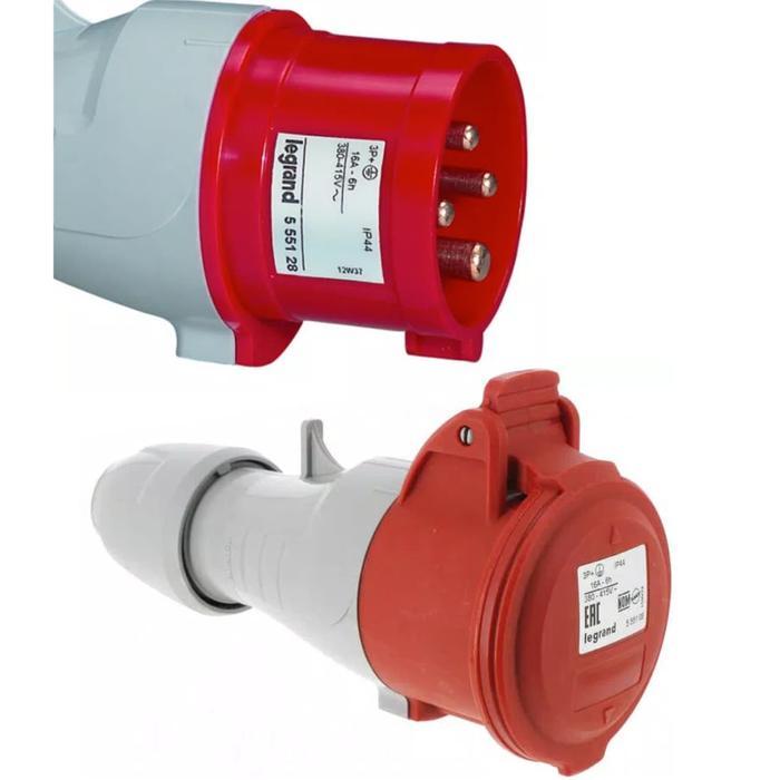 Plug Industri Mobile Socket 4 Pin 32A Legrand Set Male Female IP 44