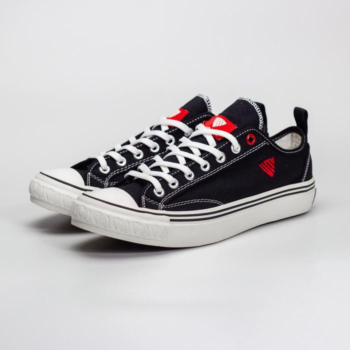 Aerostreet - Sepatu Sneakers Venve Delex Bordir Red Low Sepatu Pria Casual Canvas Karet